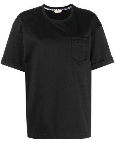 Camiseta con bolsillos Fendi negro