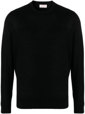 Vilnonis megztinis apvaliu kaklu Fursac juoda
