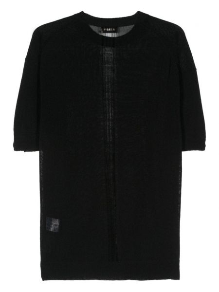 Průsvitné pletené tričko áeron černé