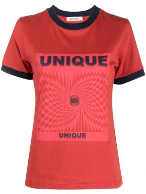 T-shirt con stampa Wales Bonner rosso