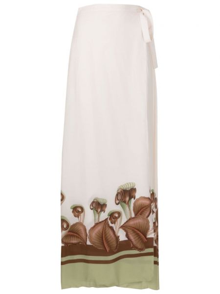 Maxi φούστα με σχέδιο Adriana Degreas λευκό