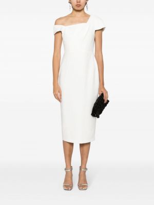 Krepinis asimetriškas midi suknele Marchesa Notte balta