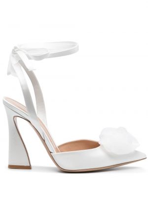 Полуотворени обувки на цветя Gianvito Rossi бяло