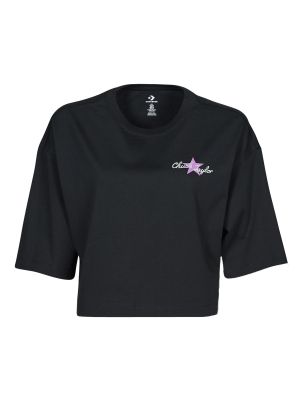 Tricou cu model floral oversize Converse negru