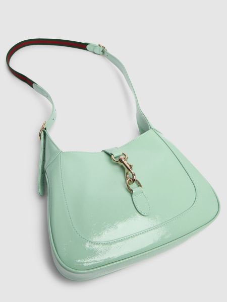 Usnjena torbica za čez ramo Gucci zelena