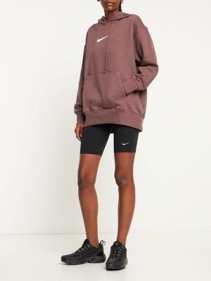 Oversized mikina s kapucí Nike fialová