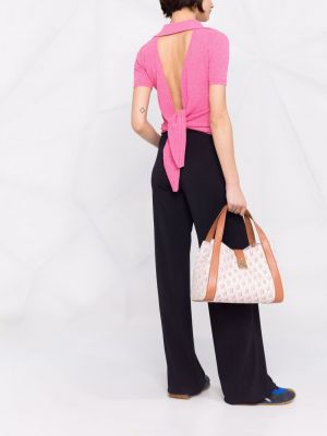 Shopper kabelka s potiskem Lanvin růžová
