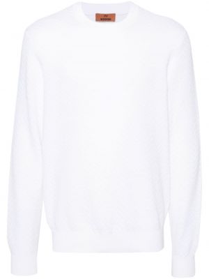 Pleteni bombažni pulover Missoni bela
