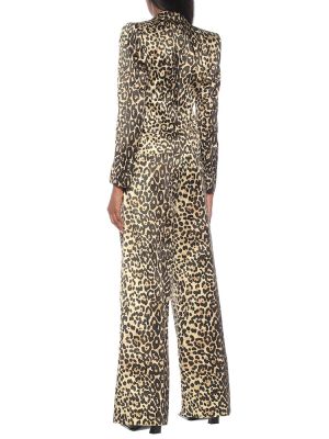 Bombažni blazer s potiskom z leopardjim vzorcem Tom Ford rumena