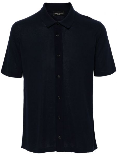 Βαμβακερό πουκάμισο Roberto Collina μπλε