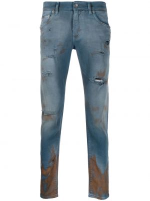 Distressed straight jeans Dolce & Gabbana blau