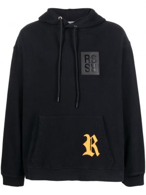 Hoodie med sliten Raf Simons svart