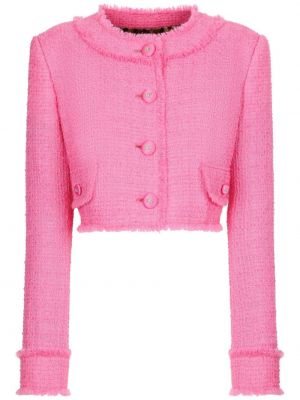Μπουφάν tweed Dolce & Gabbana ροζ