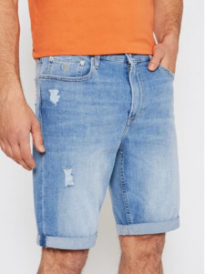 Shorts en jean slim Calvin Klein Jeans bleu
