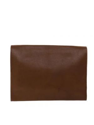 Bolso clutch de cuero Valentino Vintage marrón