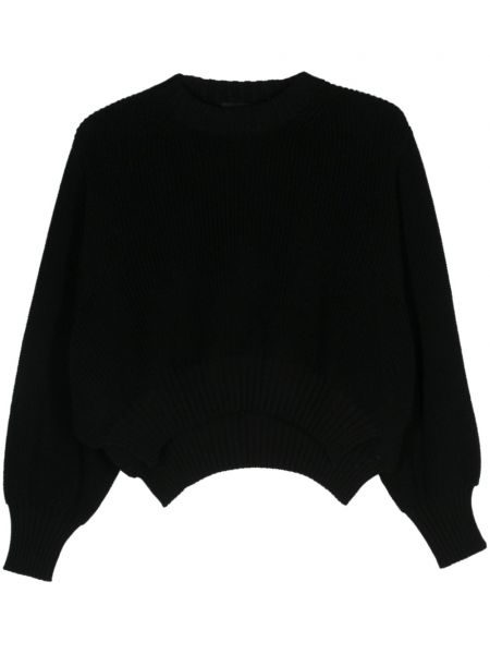 Asimetrični pamučni dugi džemper Roberto Collina crna