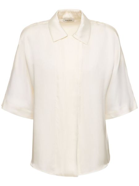 Μεταξωτό πουκάμισο Anine Bing λευκό