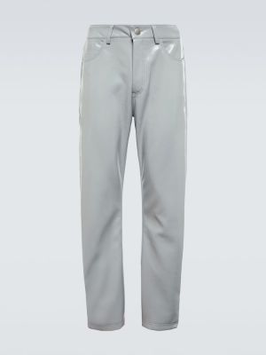 Kožené kalhoty z imitace kůže Entire Studios šedé