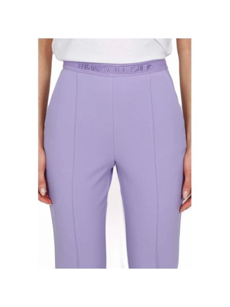 Pantalones con bordado Elisabetta Franchi violeta