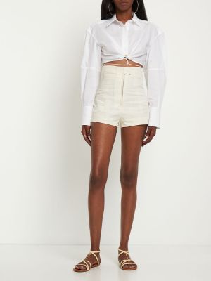 Shorts en lin Jacquemus blanc