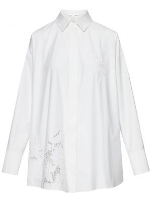 Βαμβακερό πουκάμισο Oscar De La Renta λευκό