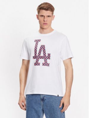 Kockované priliehavé tričko 47 Brand biela