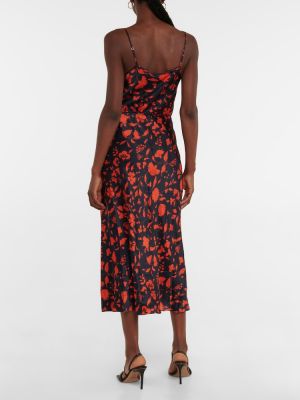 Květinové hedvábné midi sukně Lee Mathews oranžové