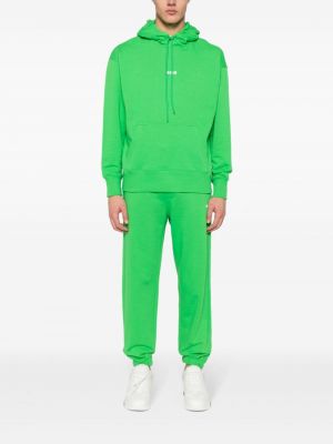 Bavlněné sportovní kalhoty s potiskem Msgm zelené