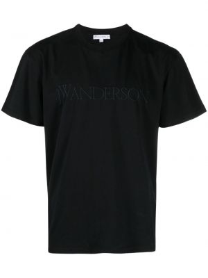 Bavlnené tričko s výšivkou Jw Anderson čierna