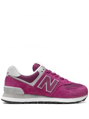 Sneakerși din piele de căprioară New Balance 574 roz
