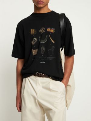 Džerzej bavlnené tričko s potlačou Ahluwalia čierna