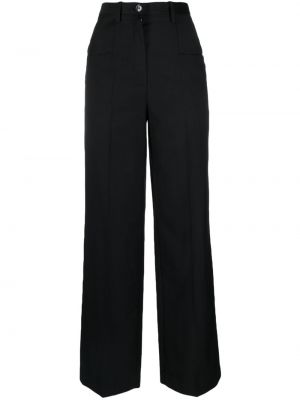 Vlněné rovné kalhoty Sonia Rykiel černé