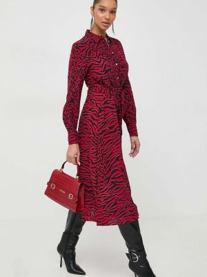 Midi šaty Karl Lagerfeld červené