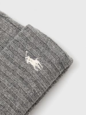 Vlněný klobouk Polo Ralph Lauren šedý