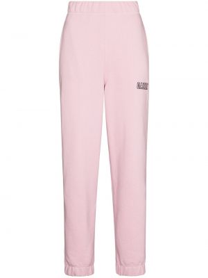 Pantalones de chándal con bordado Ganni rosa