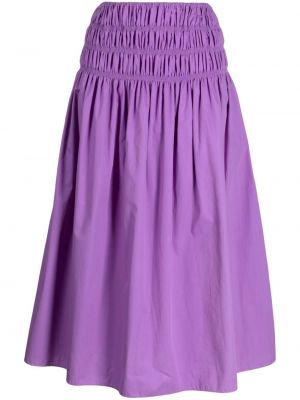 Jupe mi-longue en coton Bambah violet