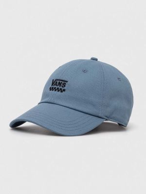 Памучна шапка с козирки с апликация Vans синьо
