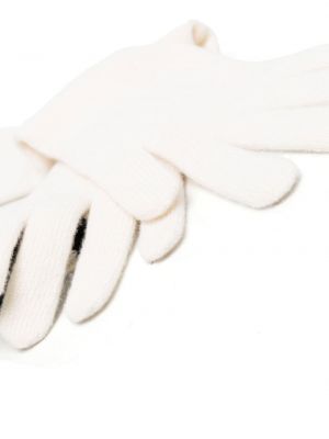 Rękawiczki wełniane z kaszmiru Alberta Ferretti białe