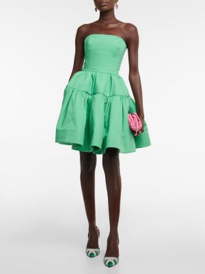 Mini vestido de algodón Oscar De La Renta verde
