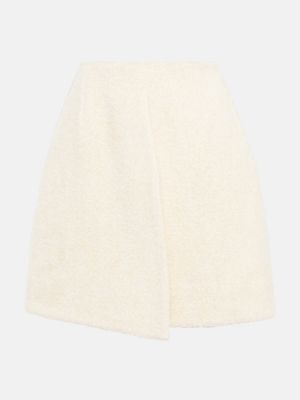 Vlněné mini sukně Jil Sander bílé