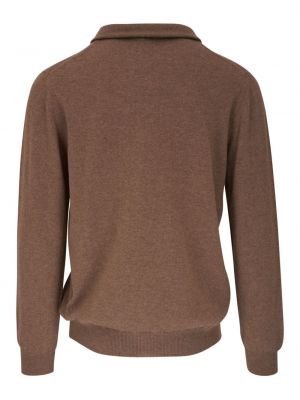 Kašmira džemperis ar rāvējslēdzēju Kiton brūns