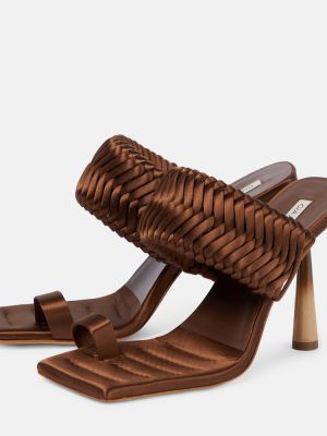 Satenaste sandali Gia Borghini rjava