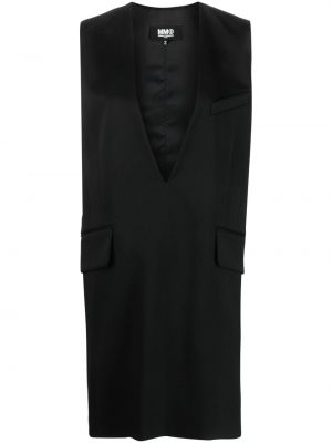 Мини рокля без ръкави с v-образно деколте Mm6 Maison Margiela черно