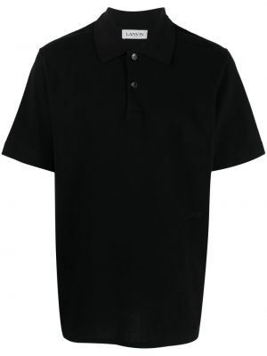 Памучна поло тениска бродирана Lanvin черно