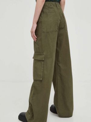 Jednobarevné bavlněné cargo kalhoty relaxed fit Levi's zelené