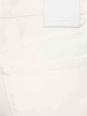 Straight fit džíny s vysokým pasem Totême bílé