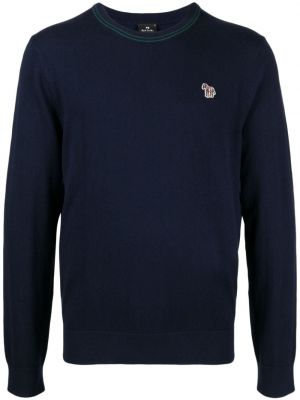 Пуловер с кръгло деколте Ps Paul Smith синьо