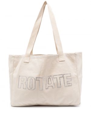 Памучни шопинг чанта Rotate бежово