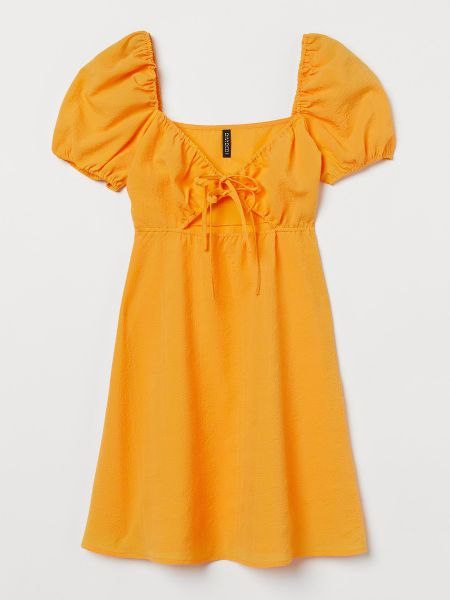 Платье мини H&m желтое