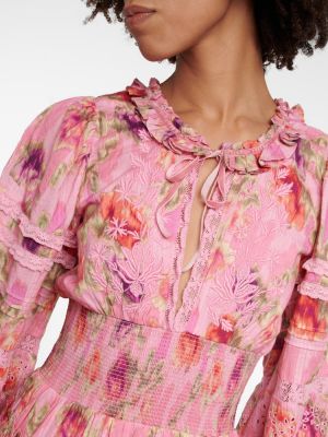 Haljina s cvjetnim printom Loveshackfancy ružičasta